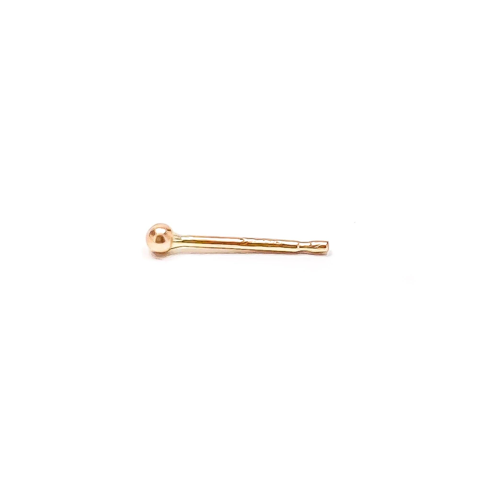 Elegant 14K Solid Gold Tiny Ball Stud Earrings - 1.9mm Minimalist Dot Design.