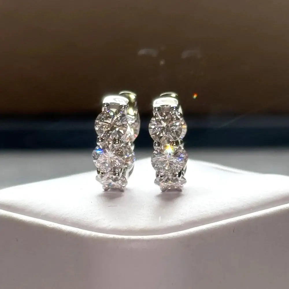 8.00 Carat Oversized Certified VVS1 Clarity Moissanite Hoop Earrings Huggies