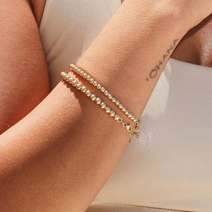 14K Gold 5Mm Ball Bead Bracelet