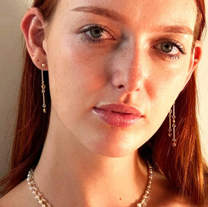 CZ Diamond Dangle Drop Earrings - Long Diamond Dangle Earrings - Linear Drop Tassel Dangle Stads - Asymmetric Layered Stacking Earrings