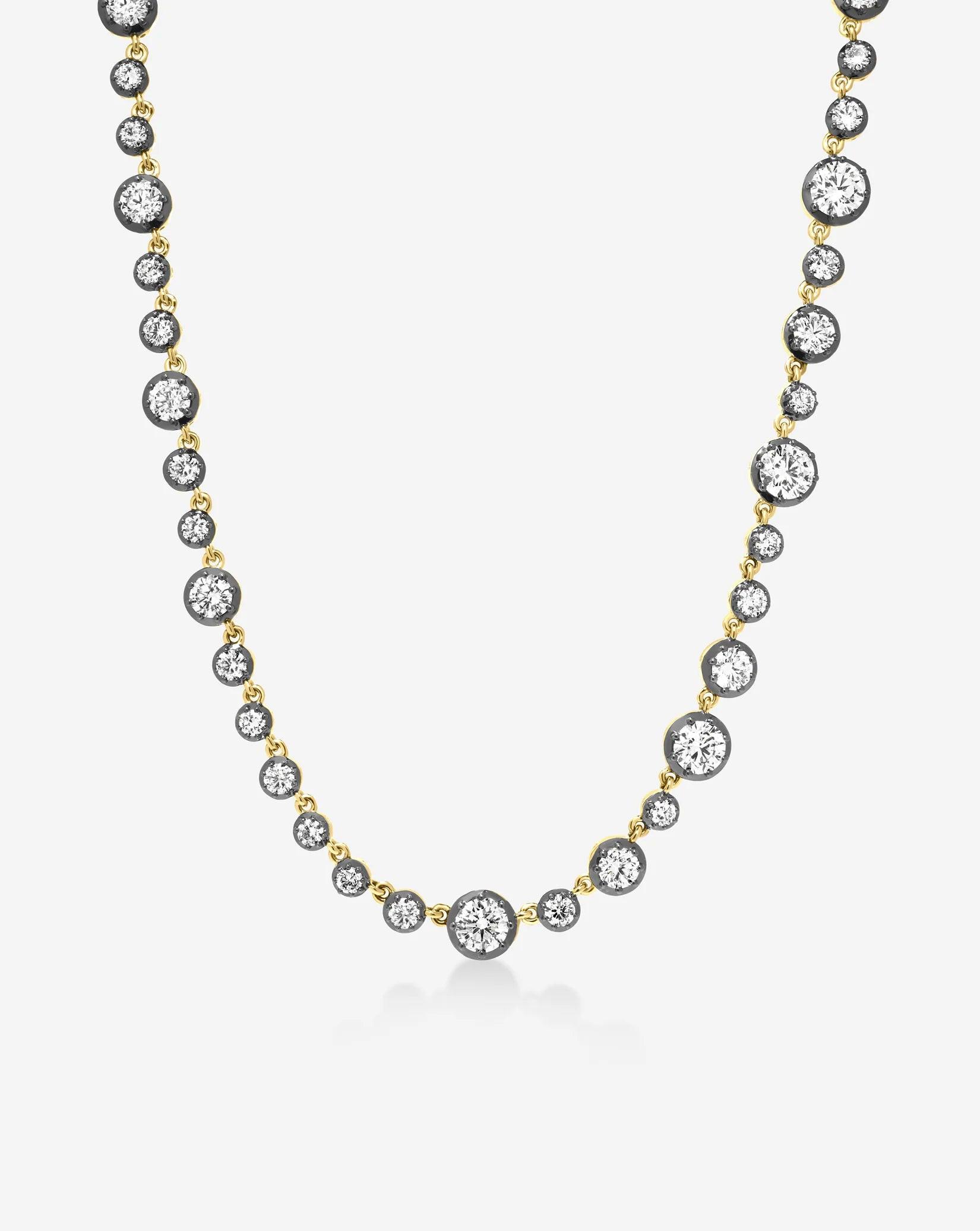 Elegant Georgian Lab Diamond Tennis Necklace - Timeless Sparkle.