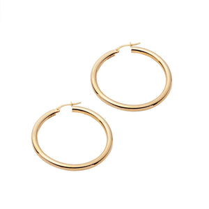 Stunning 14K Gold Large Dome Hoop Earrings - Timeless Elegance in Every Pair!.
