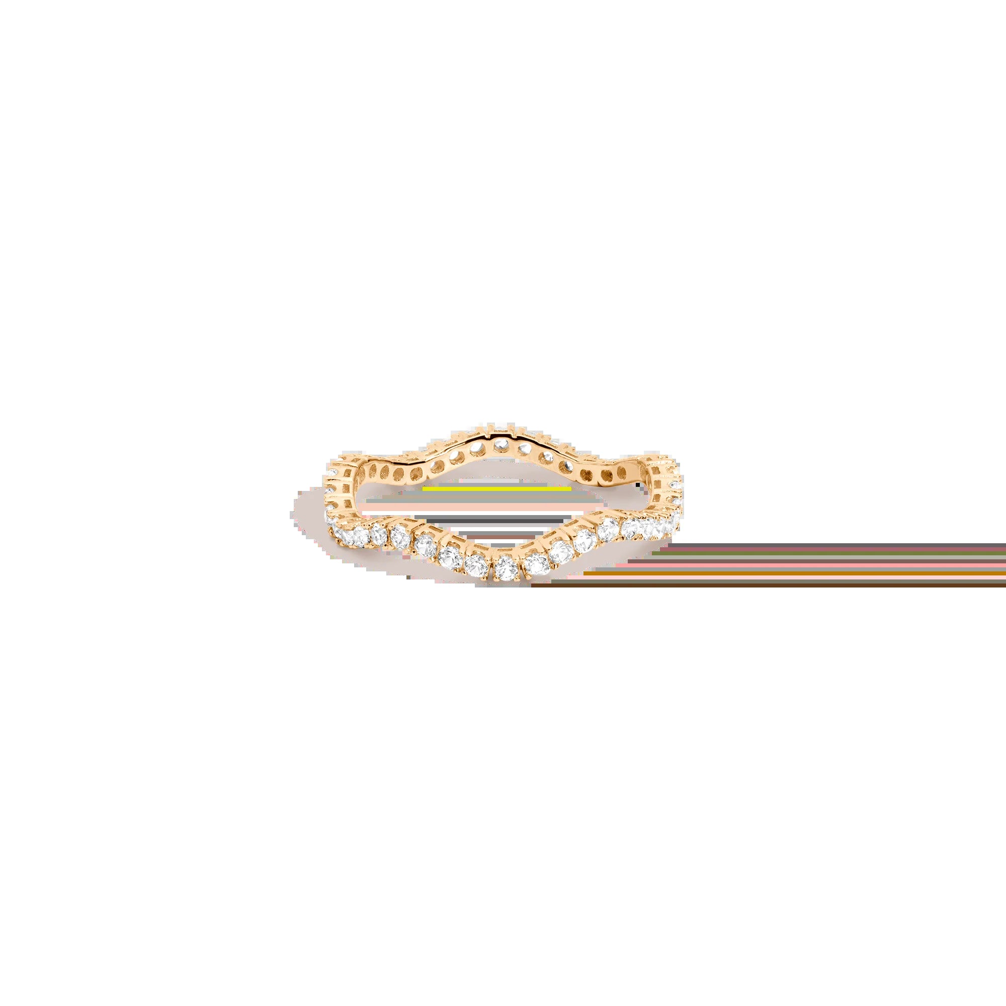 Lab Grown White Sapphire Wave Ring NikNenz™ Premium Gold & Diamonds