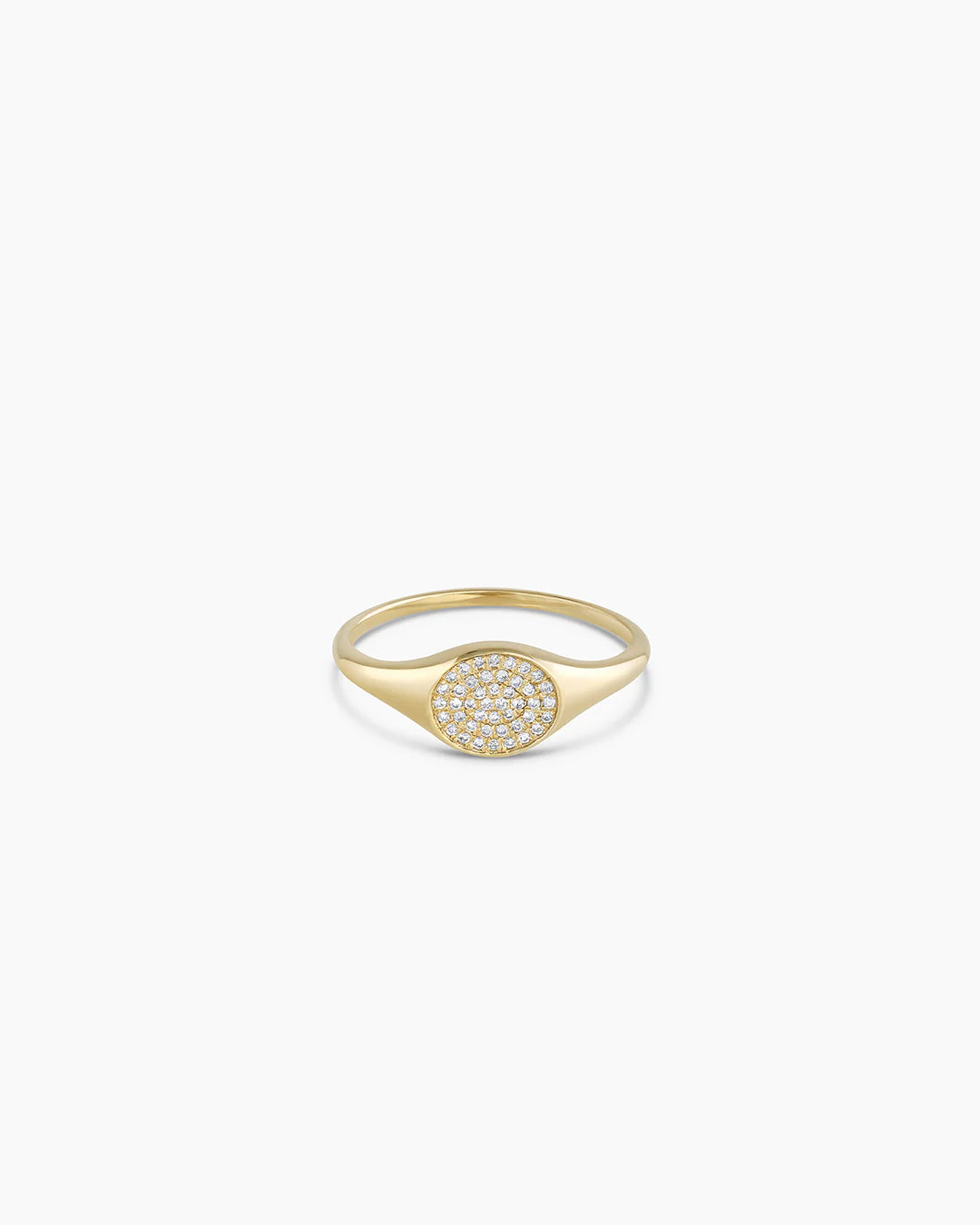 14K Diamond Pavé Signet Ring