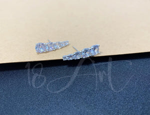 Diamond Ear Crawler,Stud Earrings,Dainty CZ Ear Climber Earrings,Cluster Stud Earring Women,Sterling Silver Bridesmaid Gifts for Her