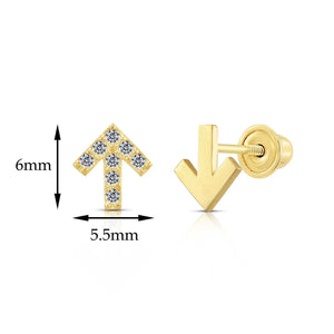 10K Yellow Gold Arrow Stud Earrings