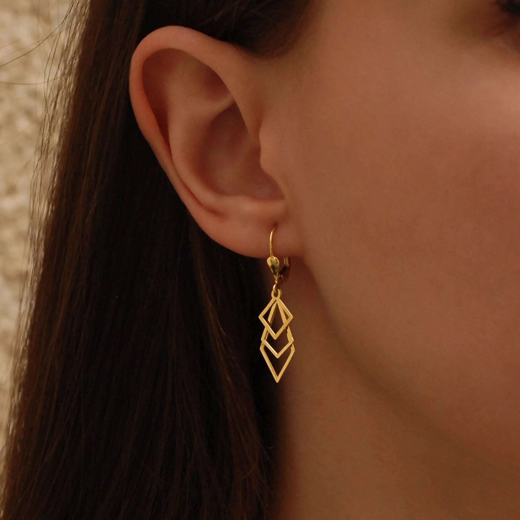 14K Solid Gold Elegant Leverback Drop Earrings – Perfect Gift for Mother's Day, Birthdays & Everyday Luxury.