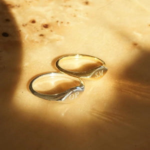 Elevate Your Style with the Estée Lalonde 18Ct Gold Plated Mini Signet Ring.