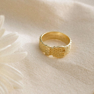 Shrimps Belt Ring 18Ct Gold Plate