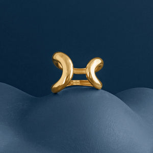 GOLD CHUNKY DOUBLE LOOP RING