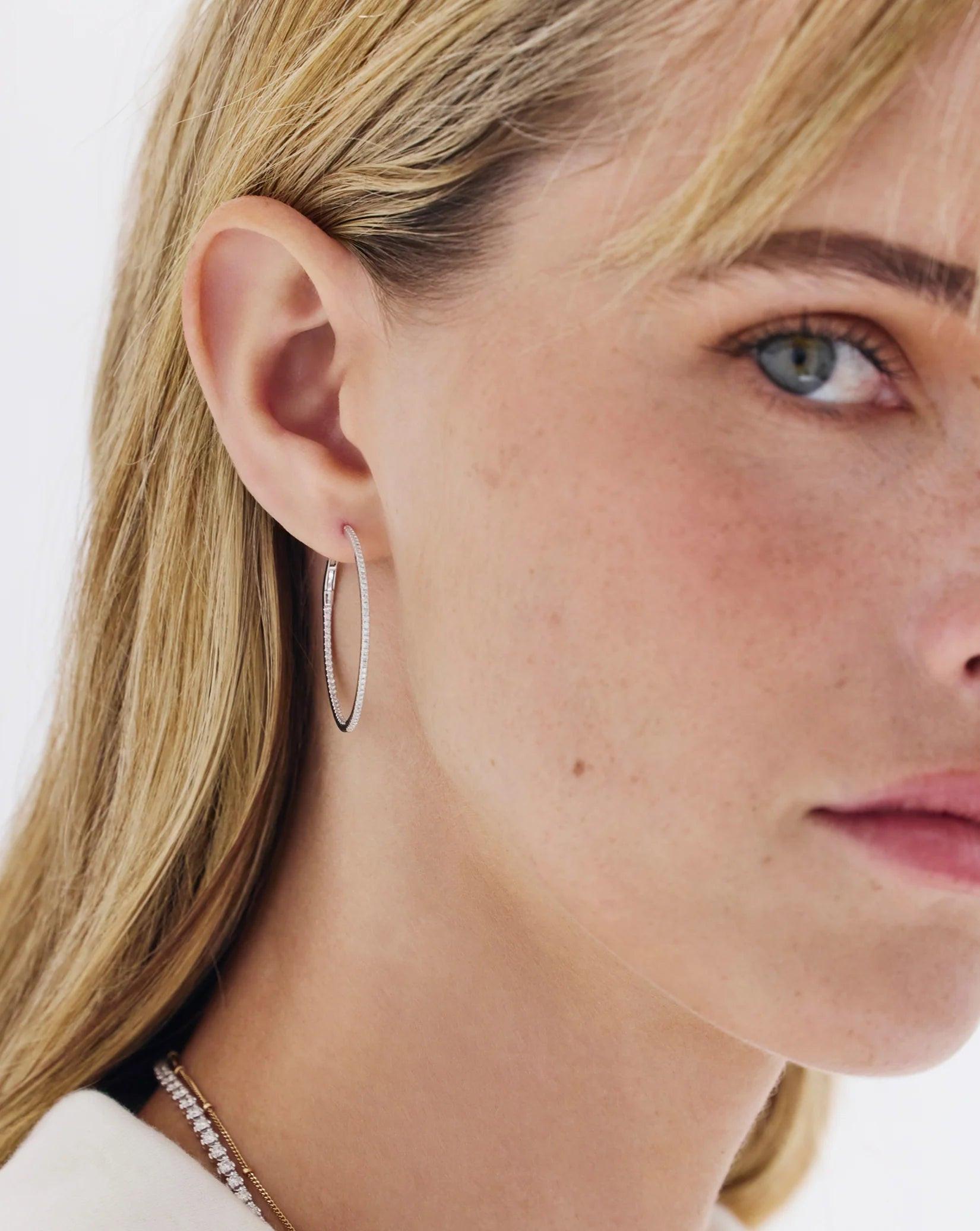 Sparkling Diamond Hoop Earrings.