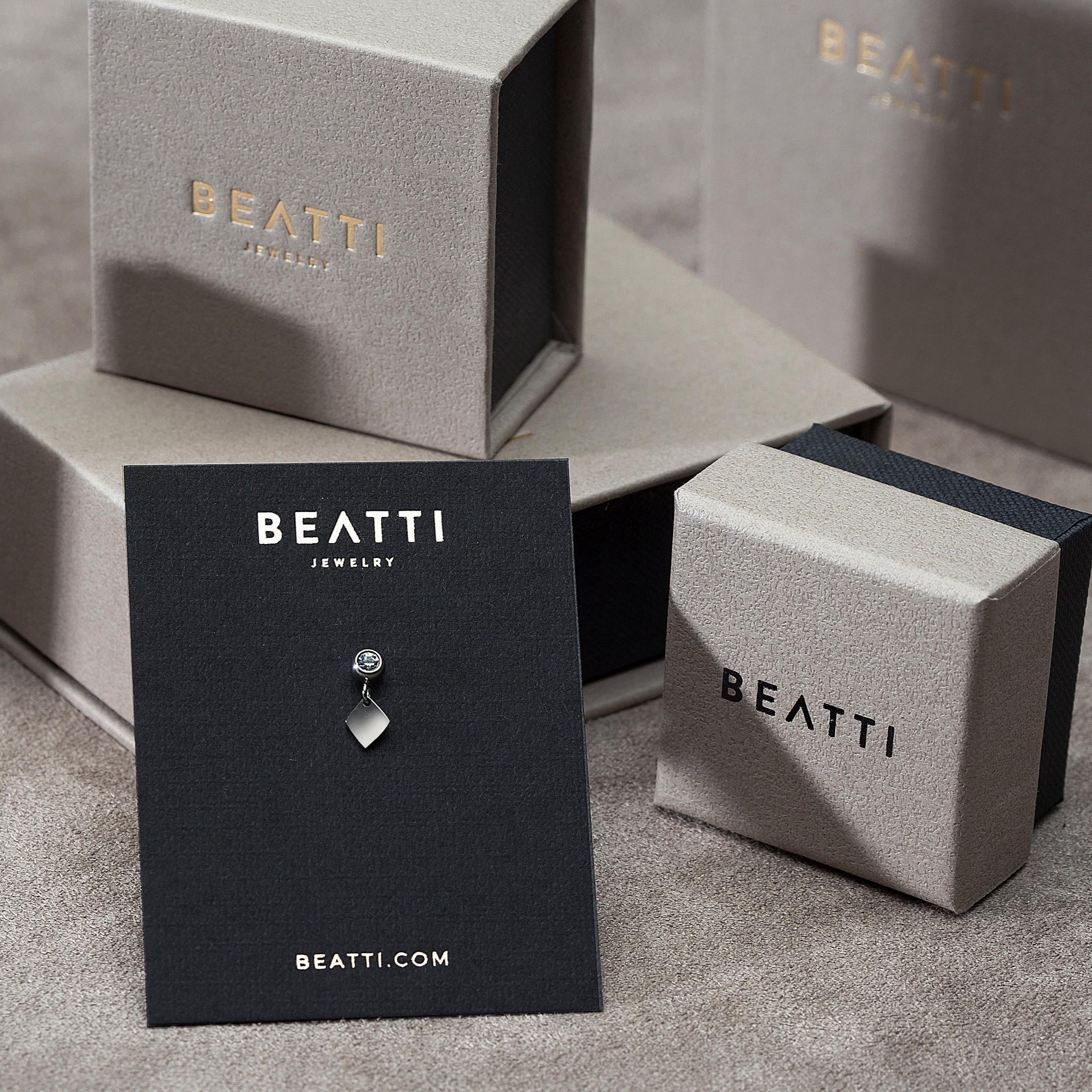 BEATTI Riké • 14K Solid Gold Double Diamond Barbell • Cartilage Earring • Forward Helix