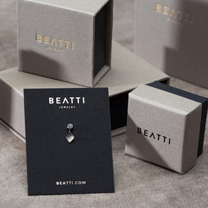BEATTI Riké • 14K Solid Gold Double Diamond Barbell • Cartilage Earring • Forward Helix