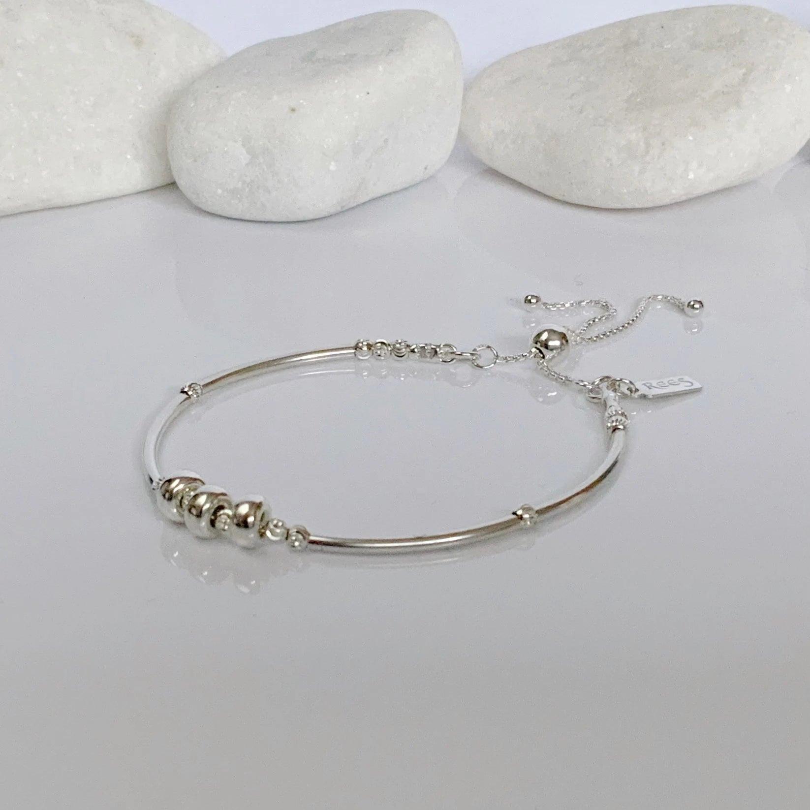 Calming Sterling Silver Fidget Bracelet - Perfect Sensory Stress Relief Jewelry Gift.
