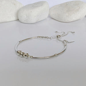 Calming Sterling Silver Fidget Bracelet - Perfect Sensory Stress Relief Jewelry Gift.