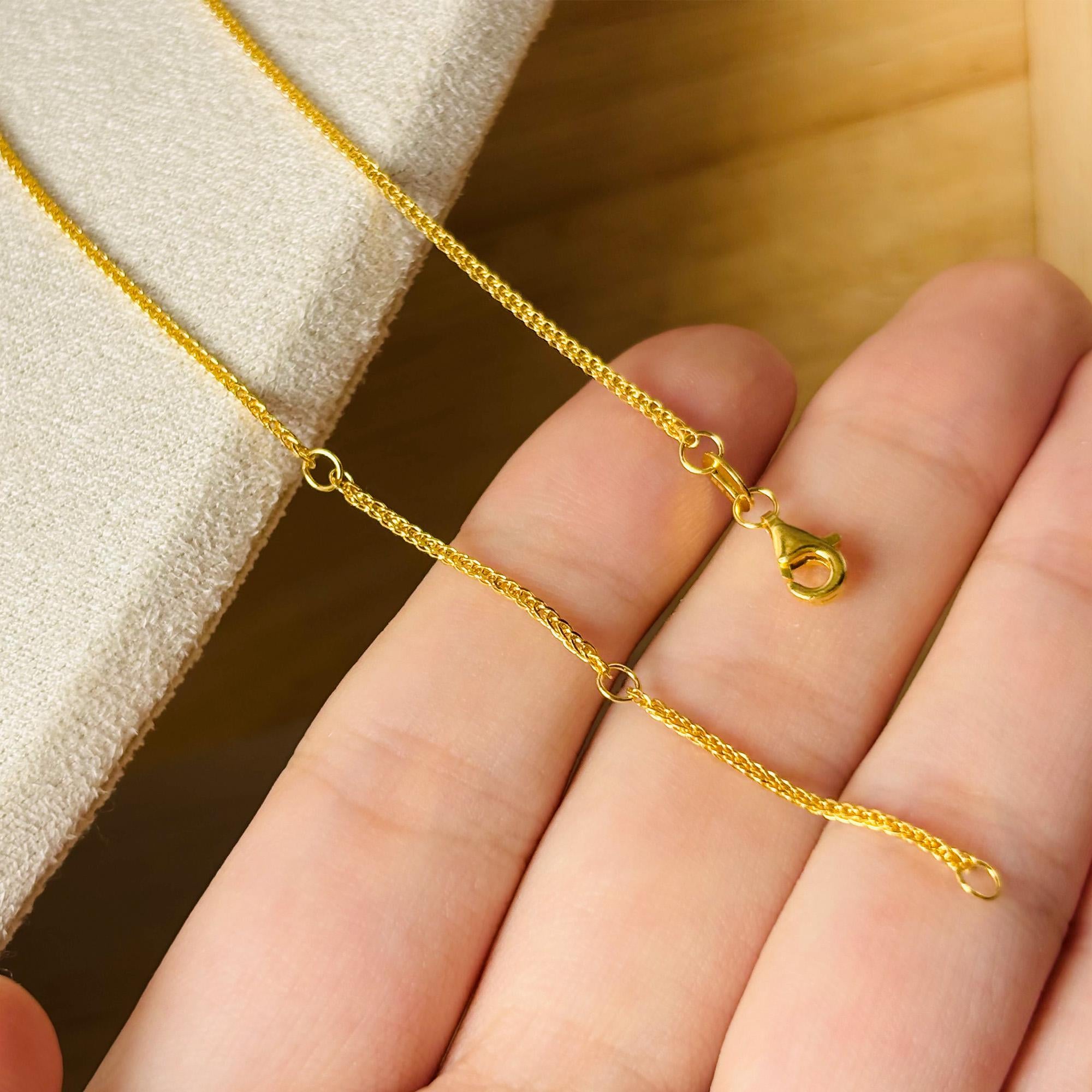Minimalist 24K Solid Gold Necklace, Handmade Yellow Gold