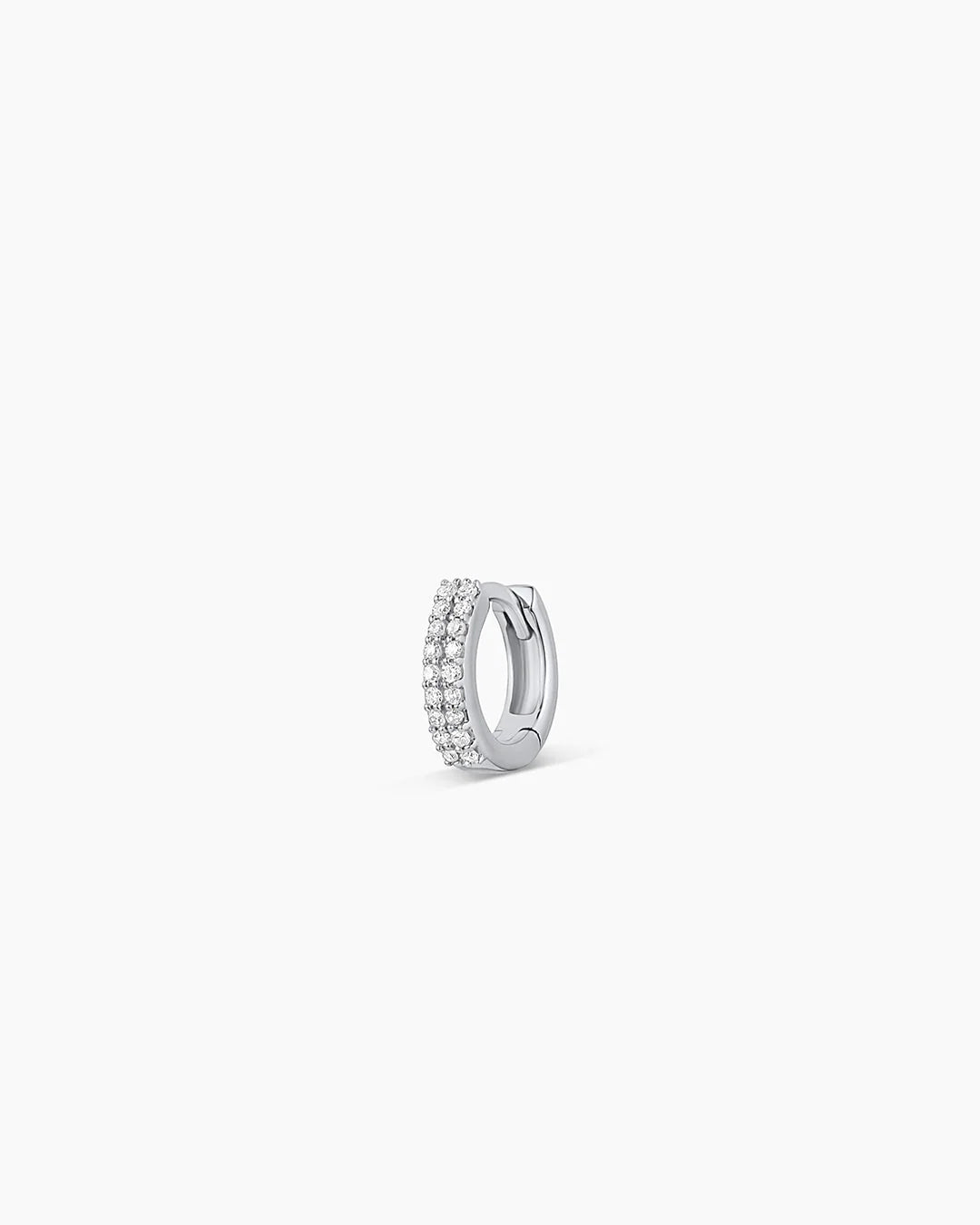 14K Diamond Double down Single Huggie