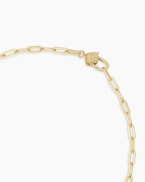Scallop Padlock Necklace NikNenz™ Premium Gold & Diamonds