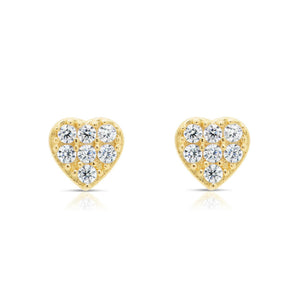 Elegant 14K Gold Heart-Shaped Stud Earrings for Timeless Style.