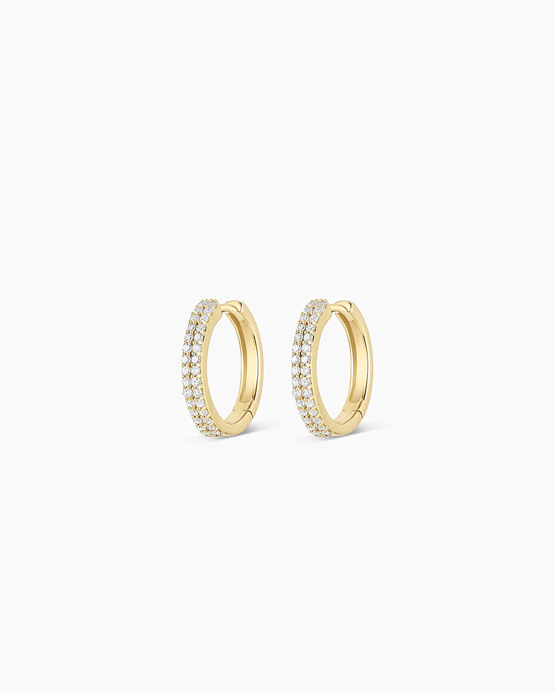 14K Diamond Double down Huggies