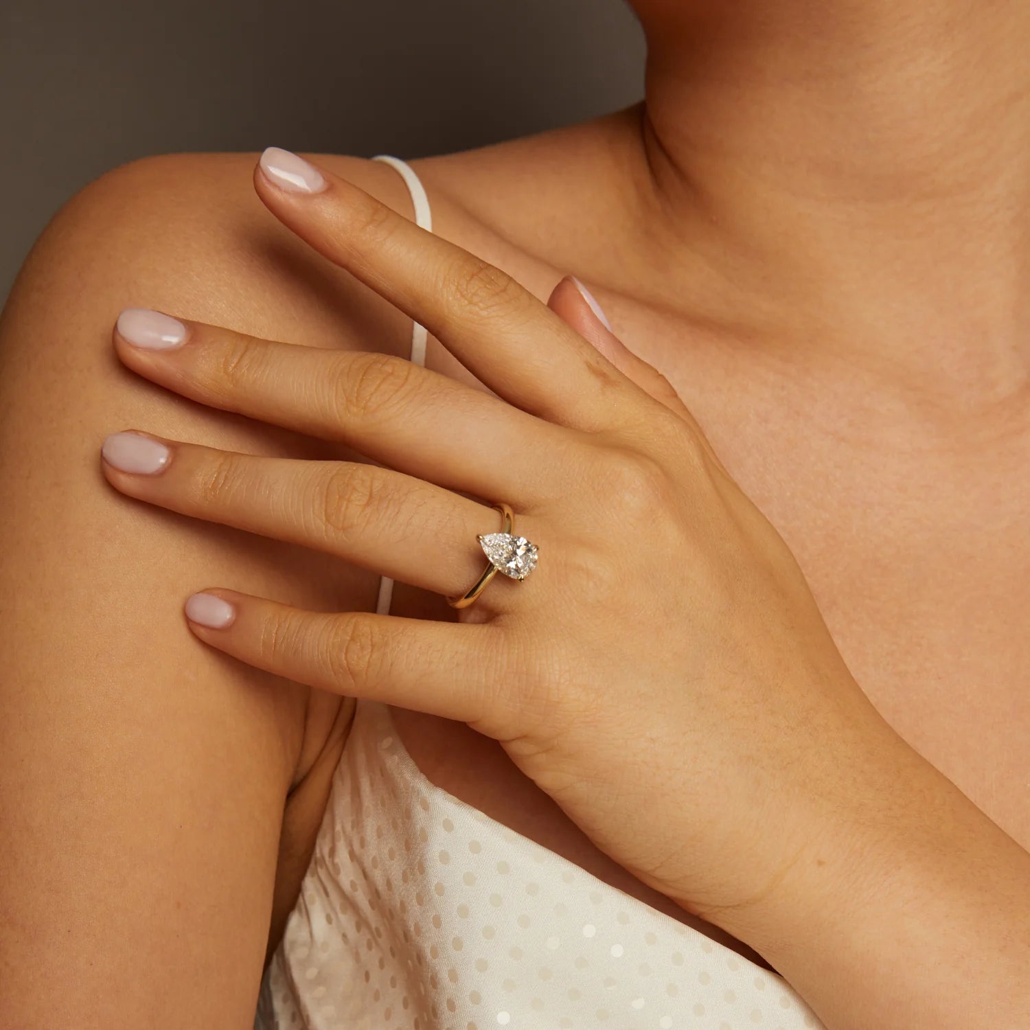 2Ct Pear Lab Grown Diamond Solitaire Ring NikNenz™ Premium Gold & Diamonds