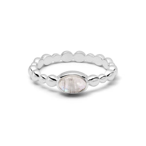 Healing Stone Bobble Ring Sterling Silver