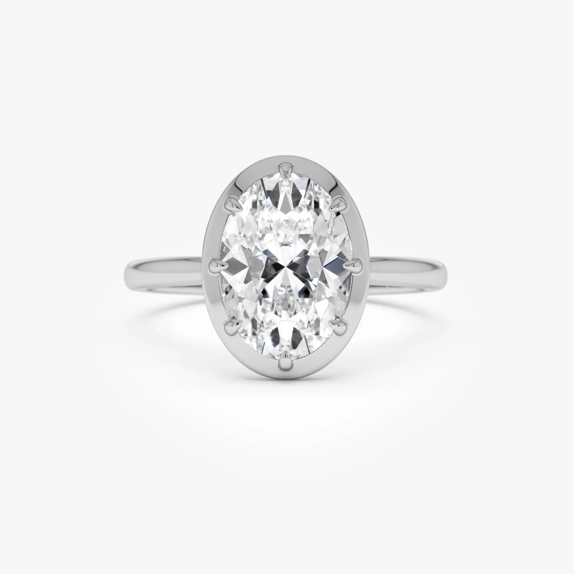 2.00 Ctw Oval Lab Diamond 14K Gold Solitaire Engagement Ring