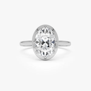 2.00 Ctw Oval Lab Diamond 14K Gold Solitaire Engagement Ring