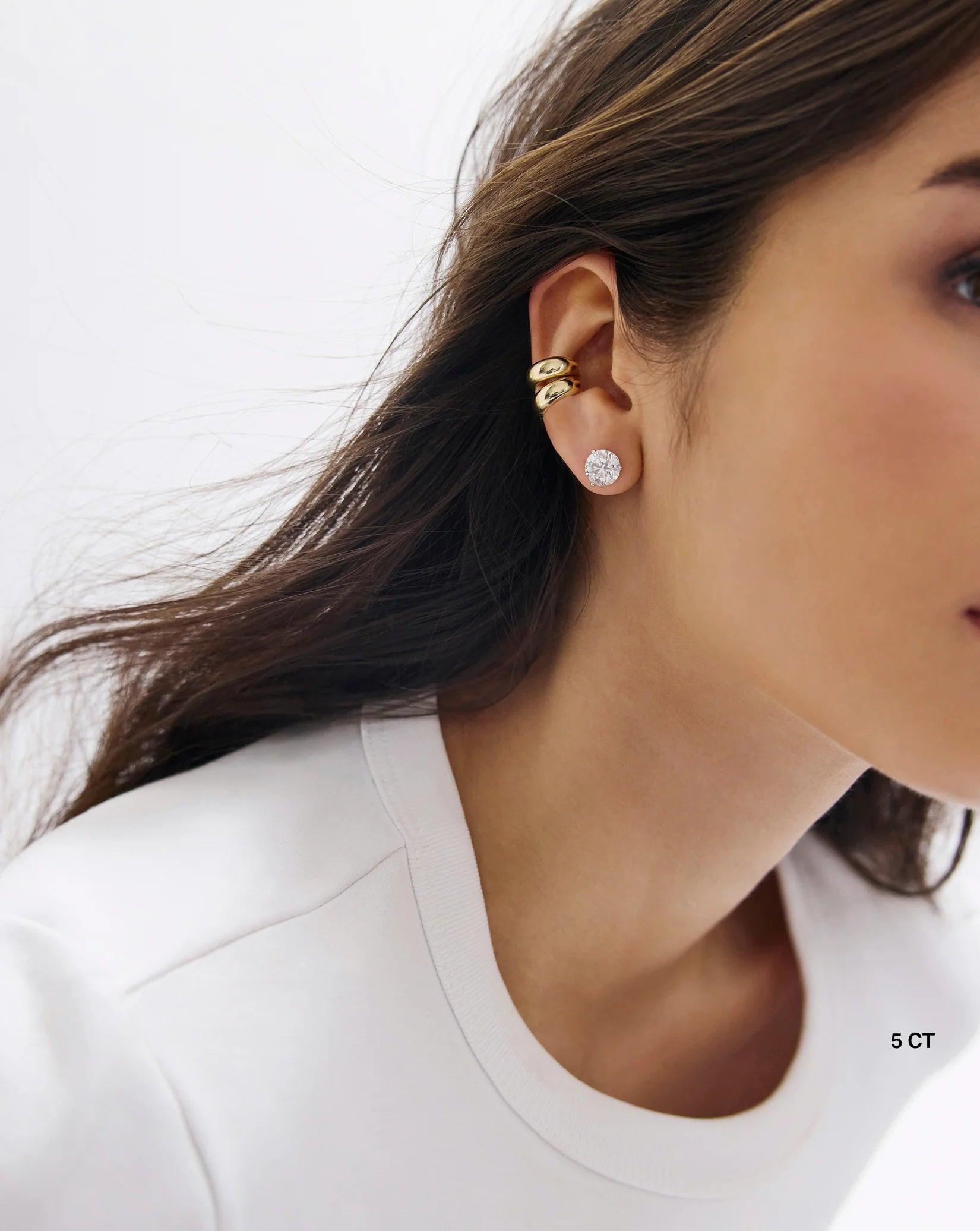 Elevate Your Elegance with Round Lab Diamond Studs.