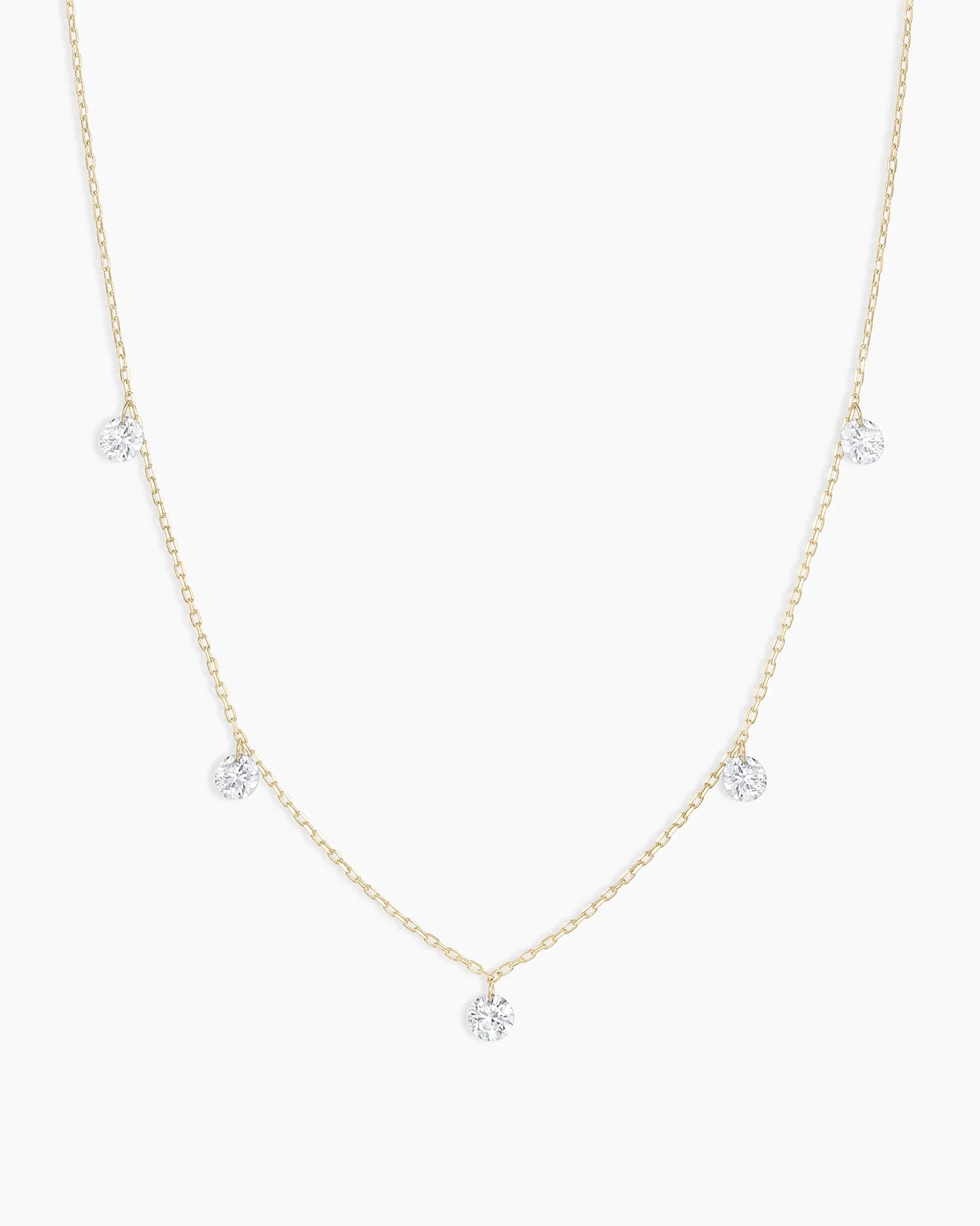 18K Floating Diamond Flutter Necklace