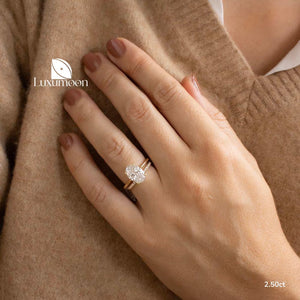 Oval Lab Grown Diamond Engagement Ring: 14K Solid Gold Solitaire