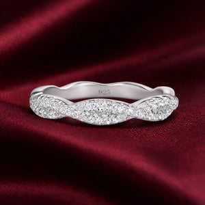 Sterling Silver Infinity Crossover Ring with Sparkling Cubic Zirconia – Perfect Gift of Eternal Love for Her on Anniversaries & Everyday Elegance.