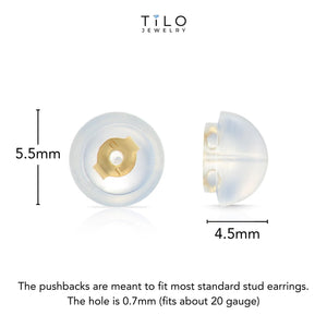 Silicone Covered 14K Solid Gold Replacement Backings for Pushback Earrings