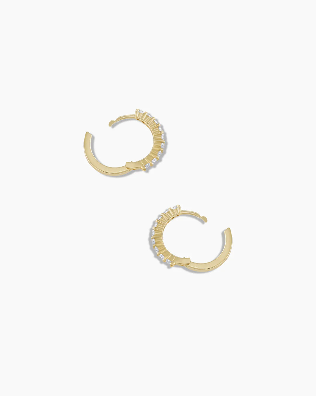 14K Diamond Huggies