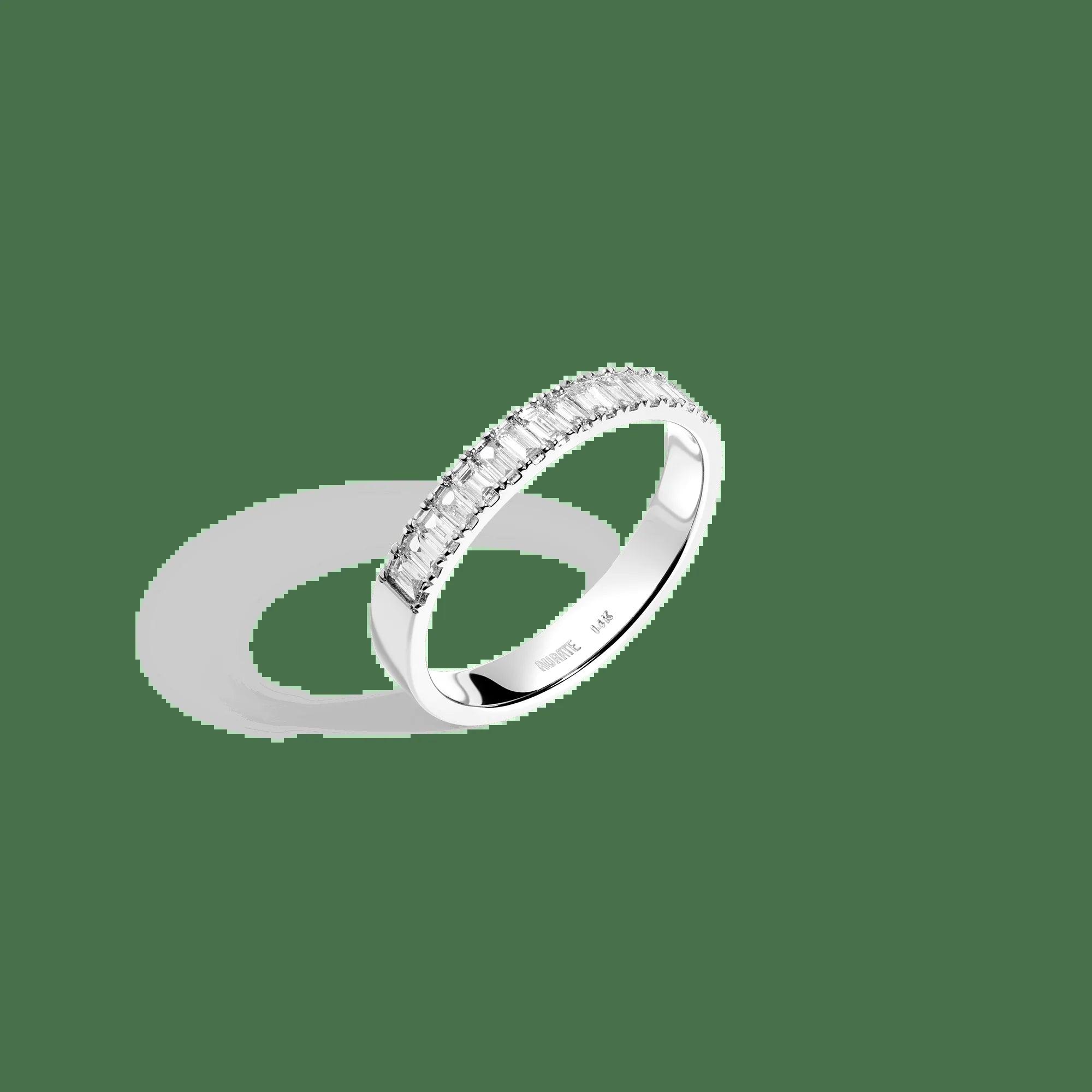 Bold Half Diamond Baguette Ring NikNenz™ Premium Gold & Diamonds