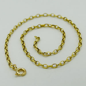 9Ct Real Yellow Gold 2Mm Belcher Anklet | 10 Inch Oval Link Anklet | Women Gold Anklet | Brand New