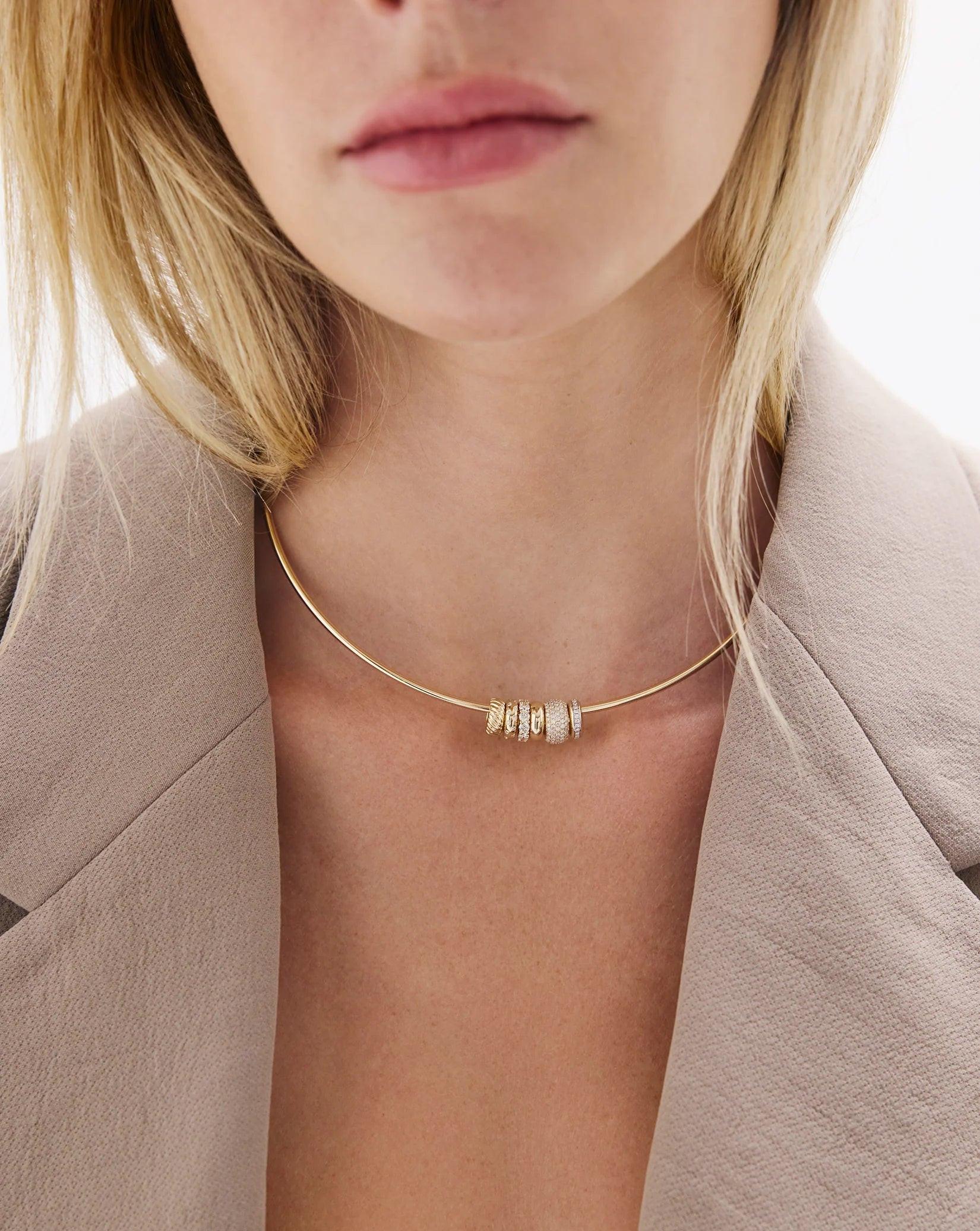 Radiant Gold Eternity Bead Necklace.