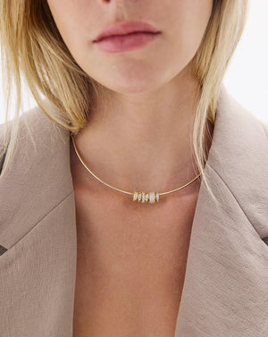 Radiant Gold Eternity Bead Necklace.