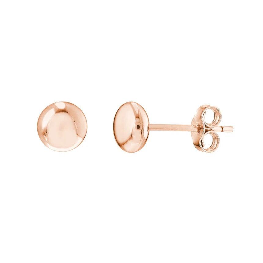 Radiant 14K Gold Flat Ball Stud Earrings - 5.5mm Minimalist Everyday Essentials for Second Hole Styling.