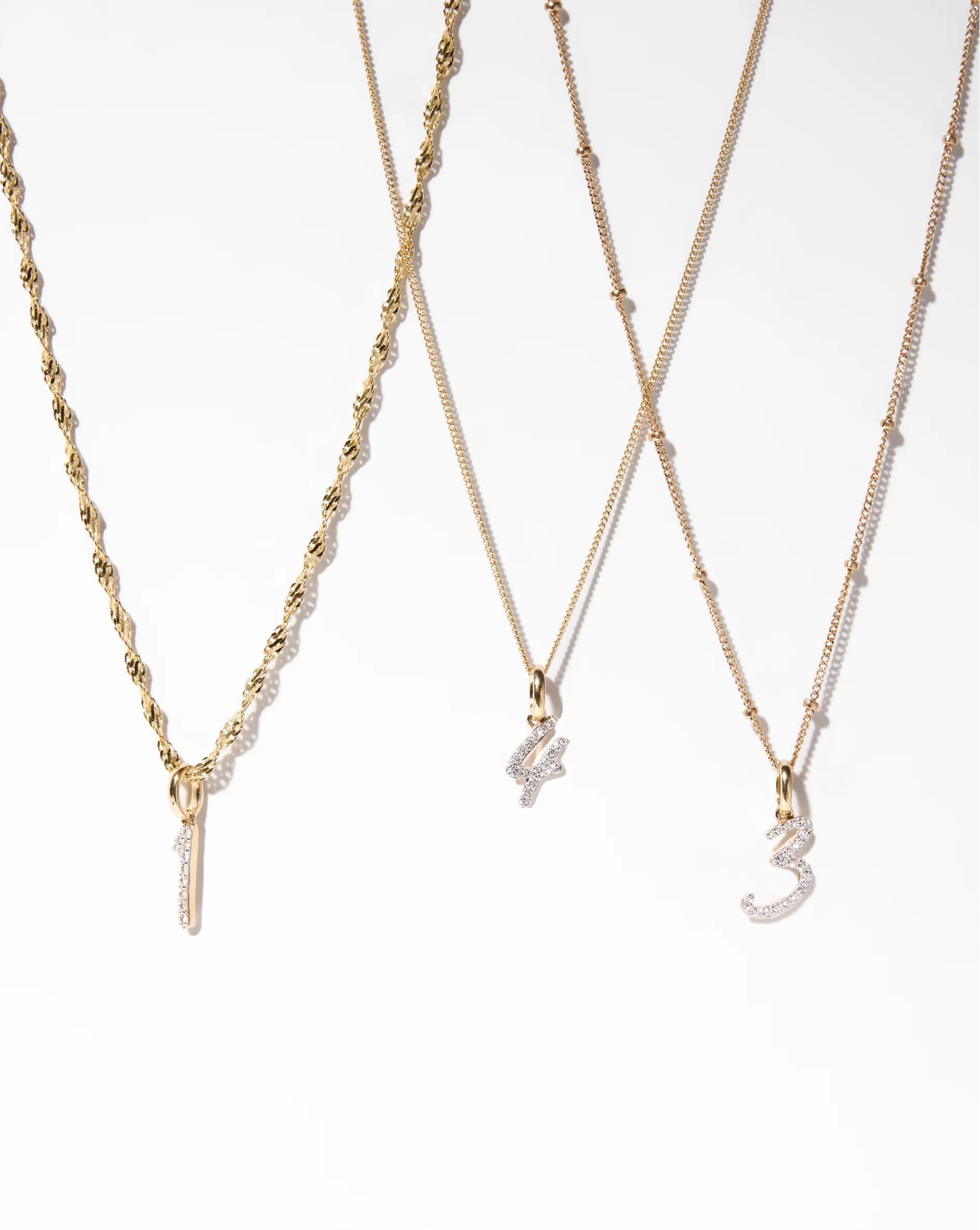 Sparkling Diamond Number Pendant - Personalize Your Shine!.