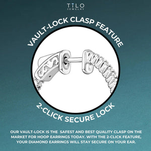 Stunning 14K White Gold Diamond Hoop Earrings - 1.02 Carats of Brilliance by TILO Jewelry.