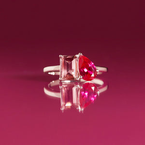 Toi Et Moi Gemstone Classic Ring NikNenz™ Premium Gold & Diamonds