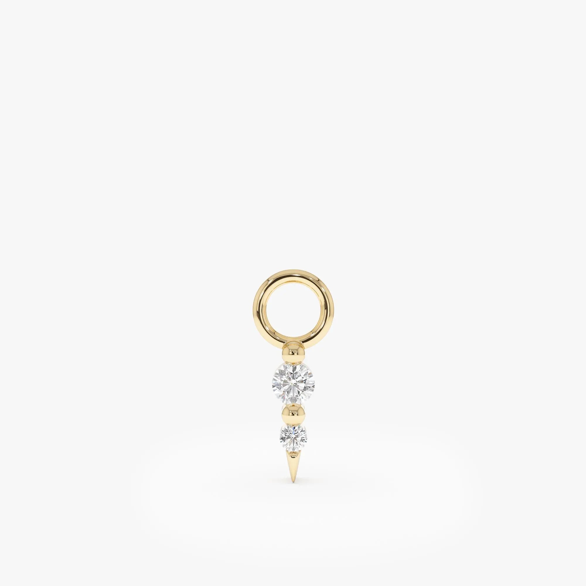 Dainty Diamond Spike Dangle Charm, Solid Gold Lab Grown Diamond Charms, Mix and Match Earrings Charms, Charm Jewelry, 10K, 14K, 18K, Olyn