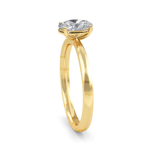 Oval Lab Grown Diamond Engagement Ring Solitaire Wedding Ring 1St Anniversary Ring Gift Simple Oval Diamond Ring for Proposal Oval Brilliant