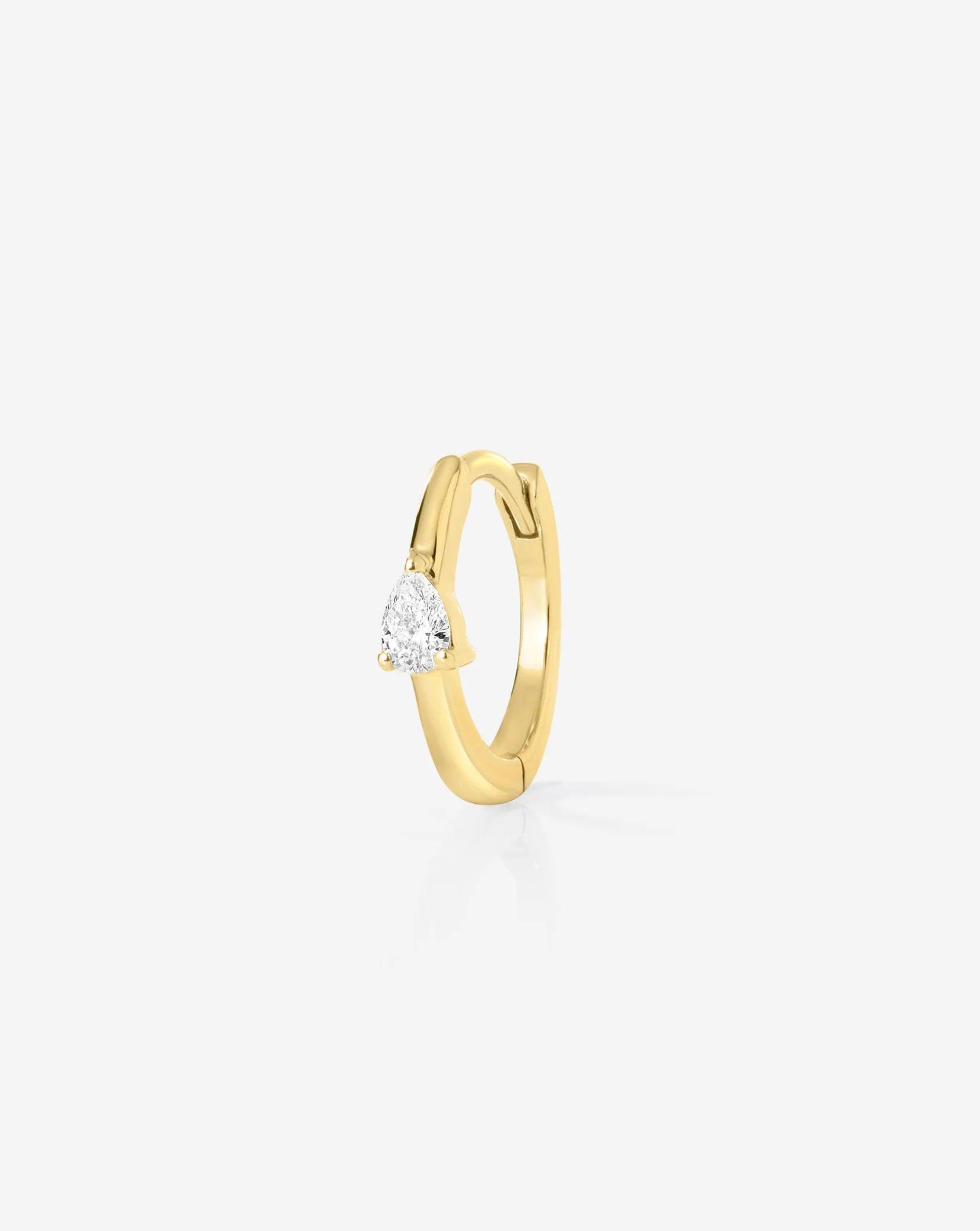 Stunning Mini Pear Diamond Huggies for Effortless Elegance.