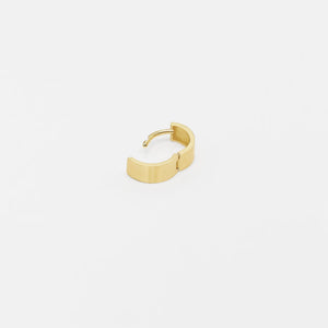 Elegant 14K Solid Gold Wide Huggie Hoop Earrings - Bold and Stylish.