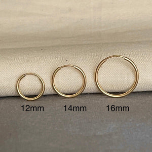 Radiant 14K Gold Filled Minimalist Endless Hoop Earrings - Timeless Versatility!.