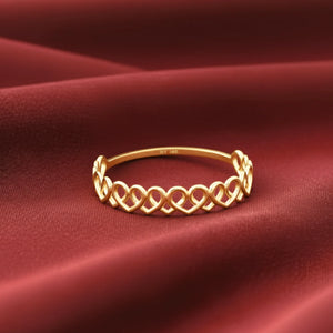14K Yellow Gold Dainty Heart Link Ring