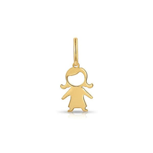 Delightful 14K Yellow Gold Little Girl Pendant Necklace for Timeless Elegance.