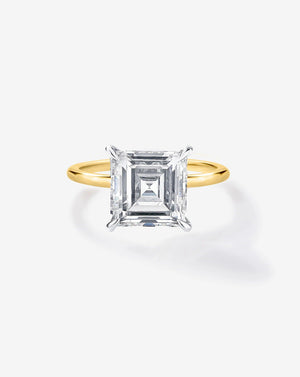 Exquisite 3.05 Carat Asscher Cut Natural Diamond in Whisper Thin® Setting.